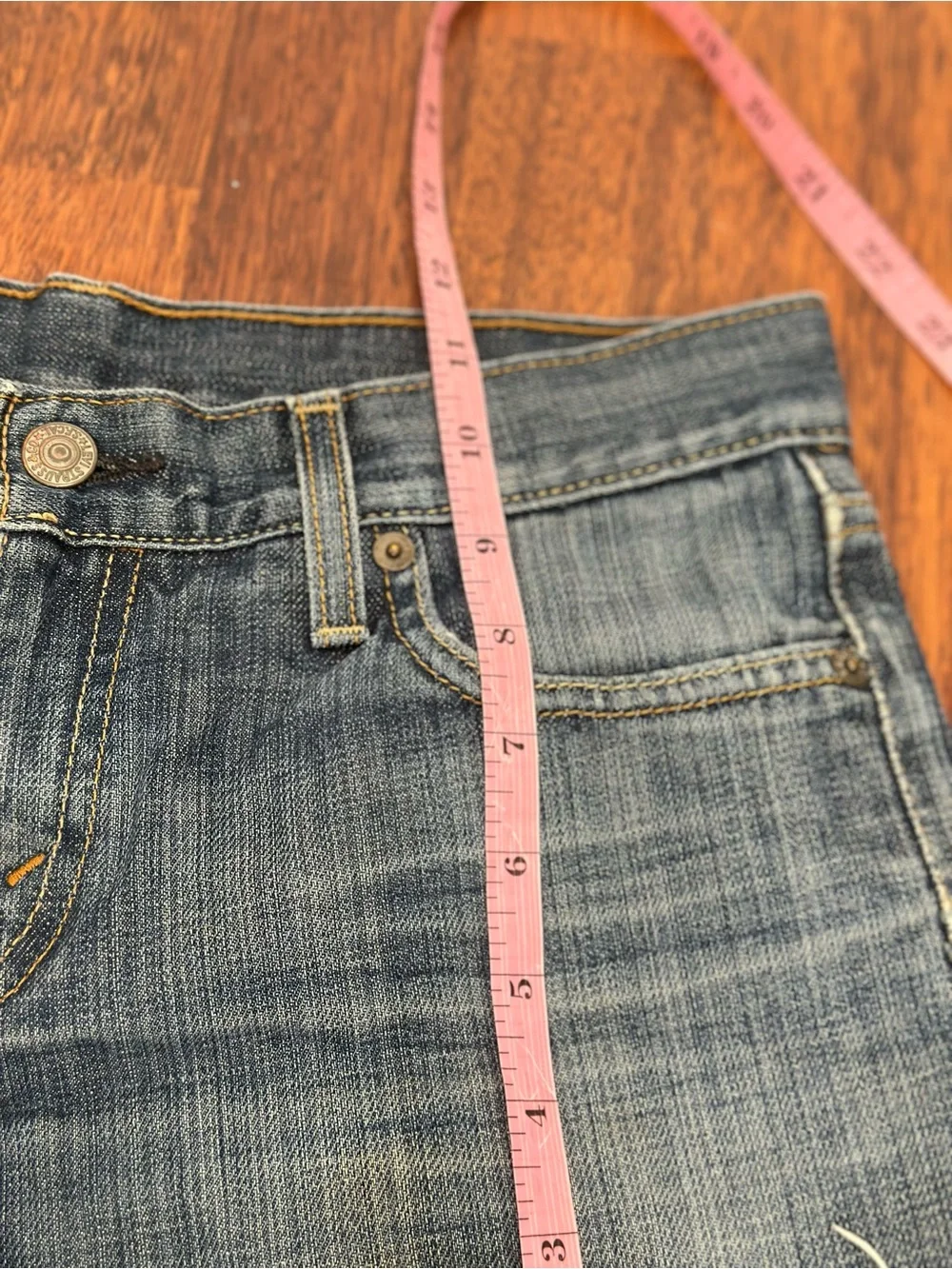 Vintage Y2K Levi’s low-rise cut-off denim shorts. Customized.